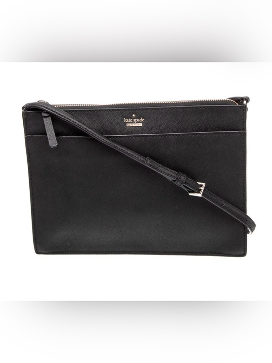 kate spade Handbags - Kate Spade Black Saffiano Leather Crossbody with Gold Accents